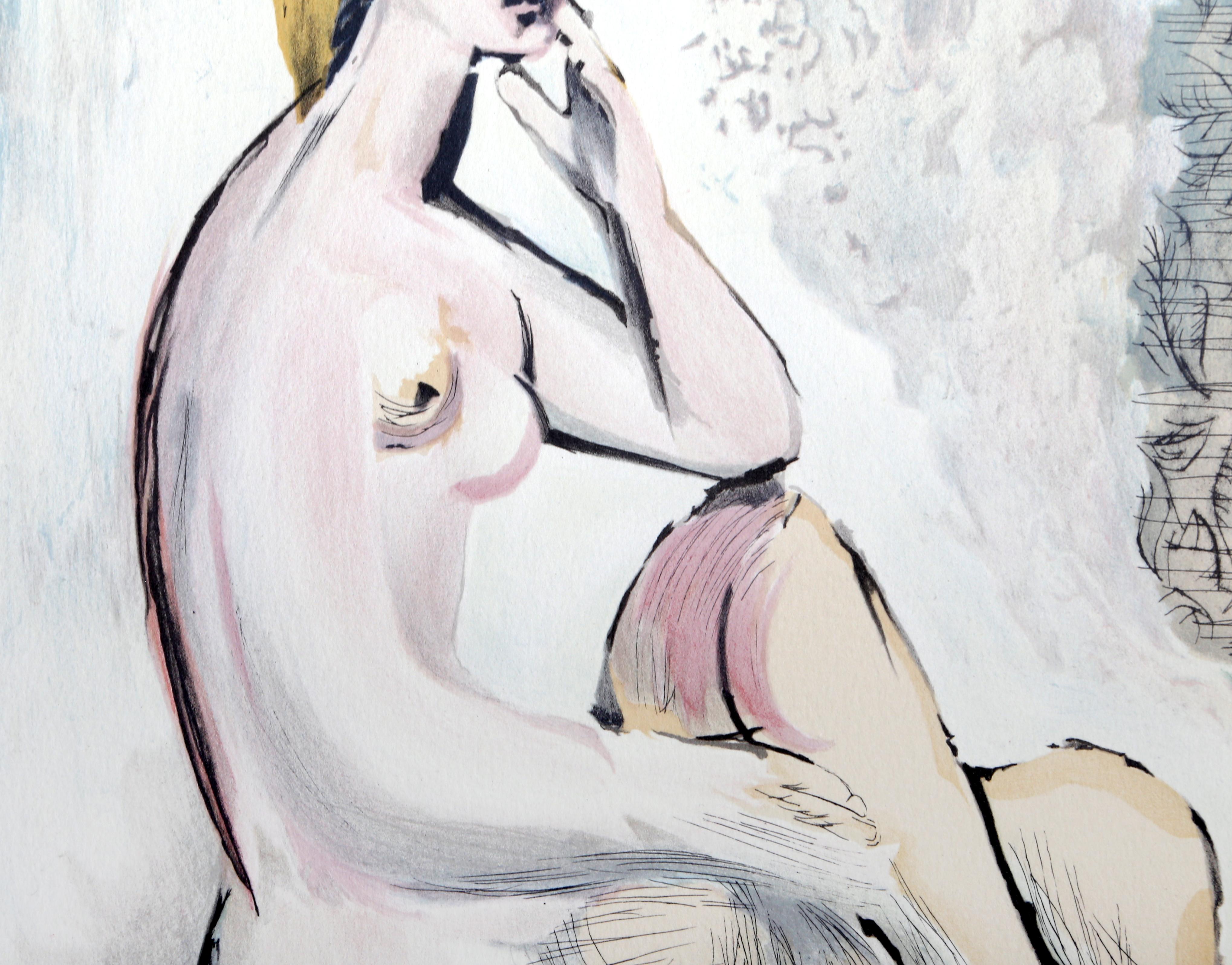 Nu Assis, Cubist Lithograph after Pablo Picasso For Sale 2