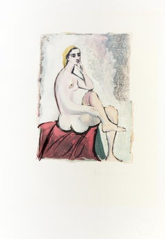 Vintage Nu Assis, Cubist Lithograph by Pablo Picasso