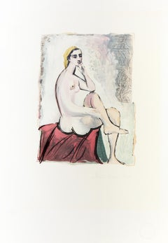 Nu Assis, litografía cubista (after) Pablo Picasso