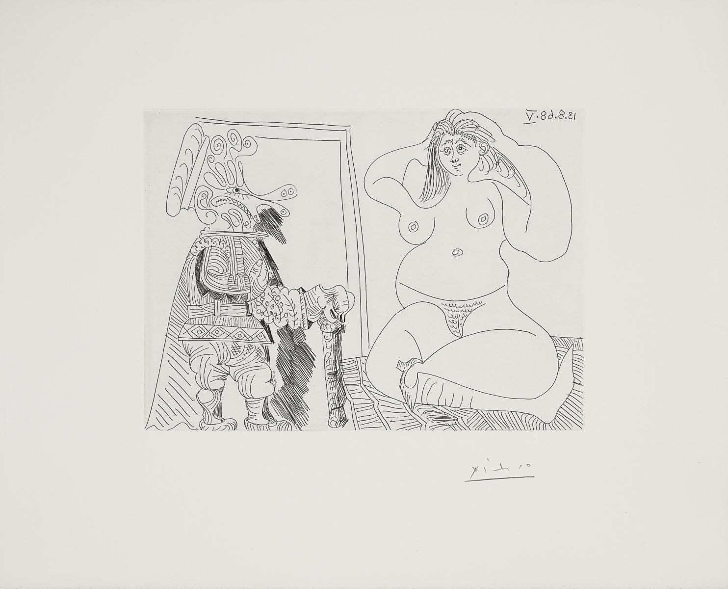 Pablo Picasso Figurative Print - Nude Seated Cross-legged... (347 Series, B.1757)