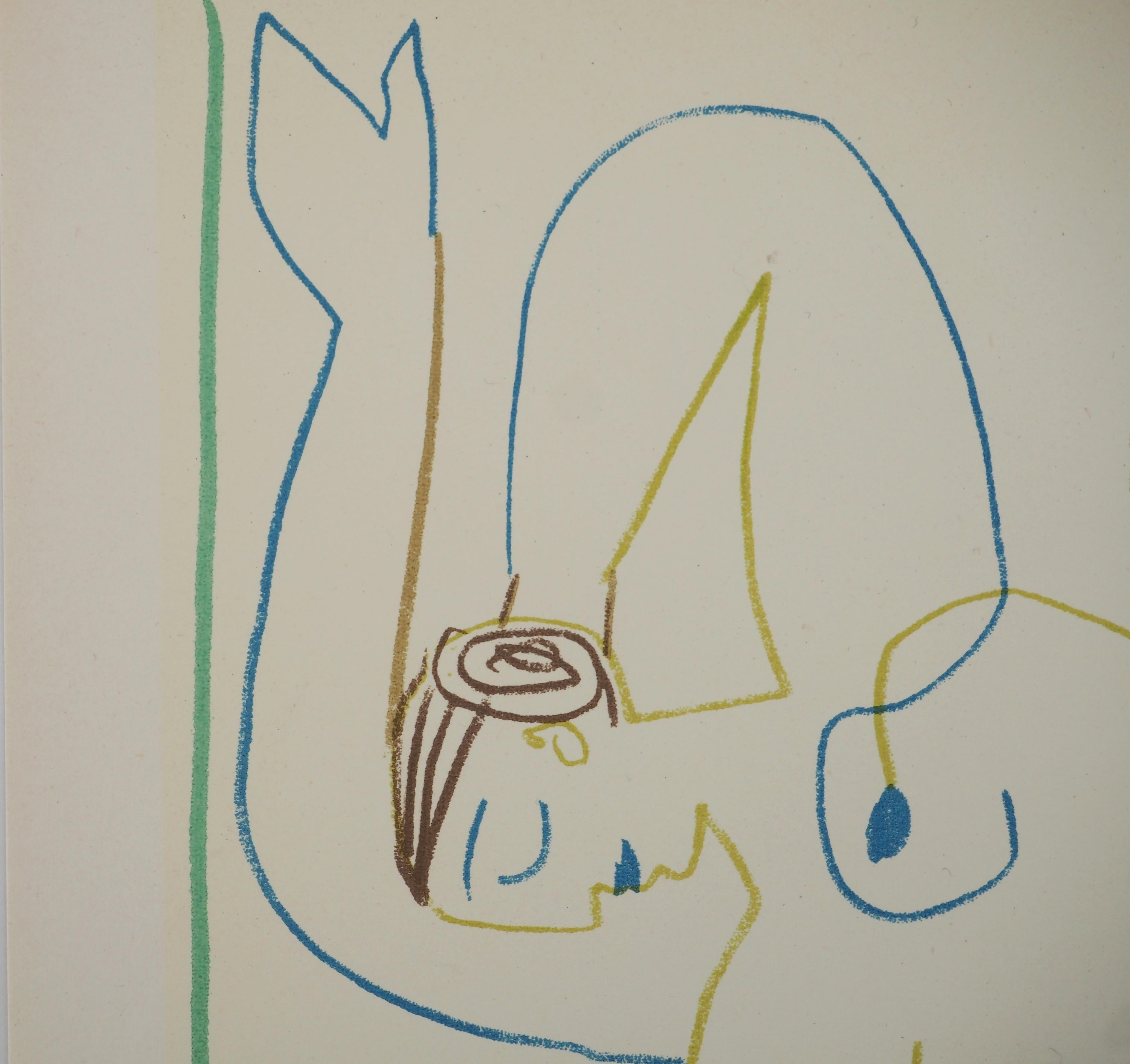 Mujer desnuda y sirviente - Litografía original (Mourlot) en venta 1