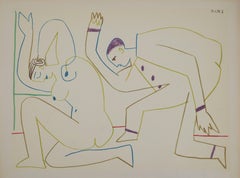 Donna nuda e servo - Litografia originale (Mourlot)