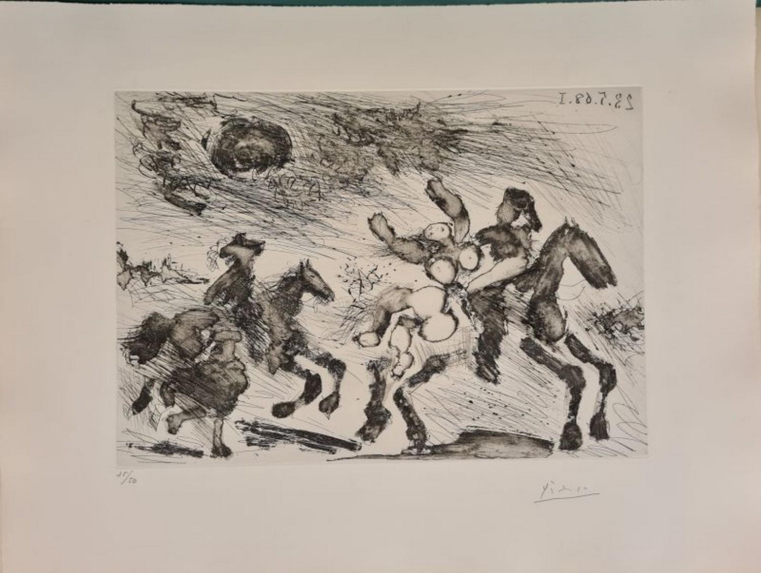 Pablo Picasso Abstract Print - Orage, enlèvement, poursuite 