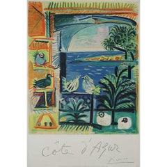 Vintage original 1961 poster "Côte d'Azur" by Pablo Picasso