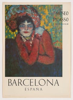 Cartel original 1966 sin usar Museo Picasso Palacio Aguilar Barcelona España