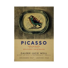 1967 exhibition poster for Picasso - Galerie Lucie Weill in Paris