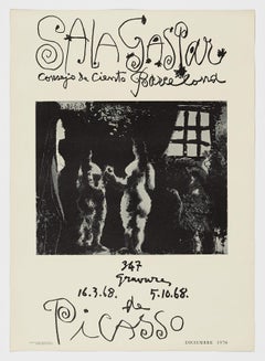 manifesto originale del 1970 per la mostra Sala Gaspar Gravures a Barcellona Spagna