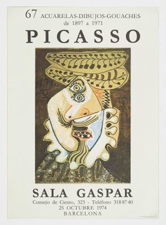 original 1974 poster 67 Acuarelas-Dibujos-Gouaches Sala Gaspar show Barcelona