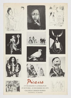 Affiche originale de l'exposition « 150 Engravings and Lithographies », Madrid, Espagne, 1979