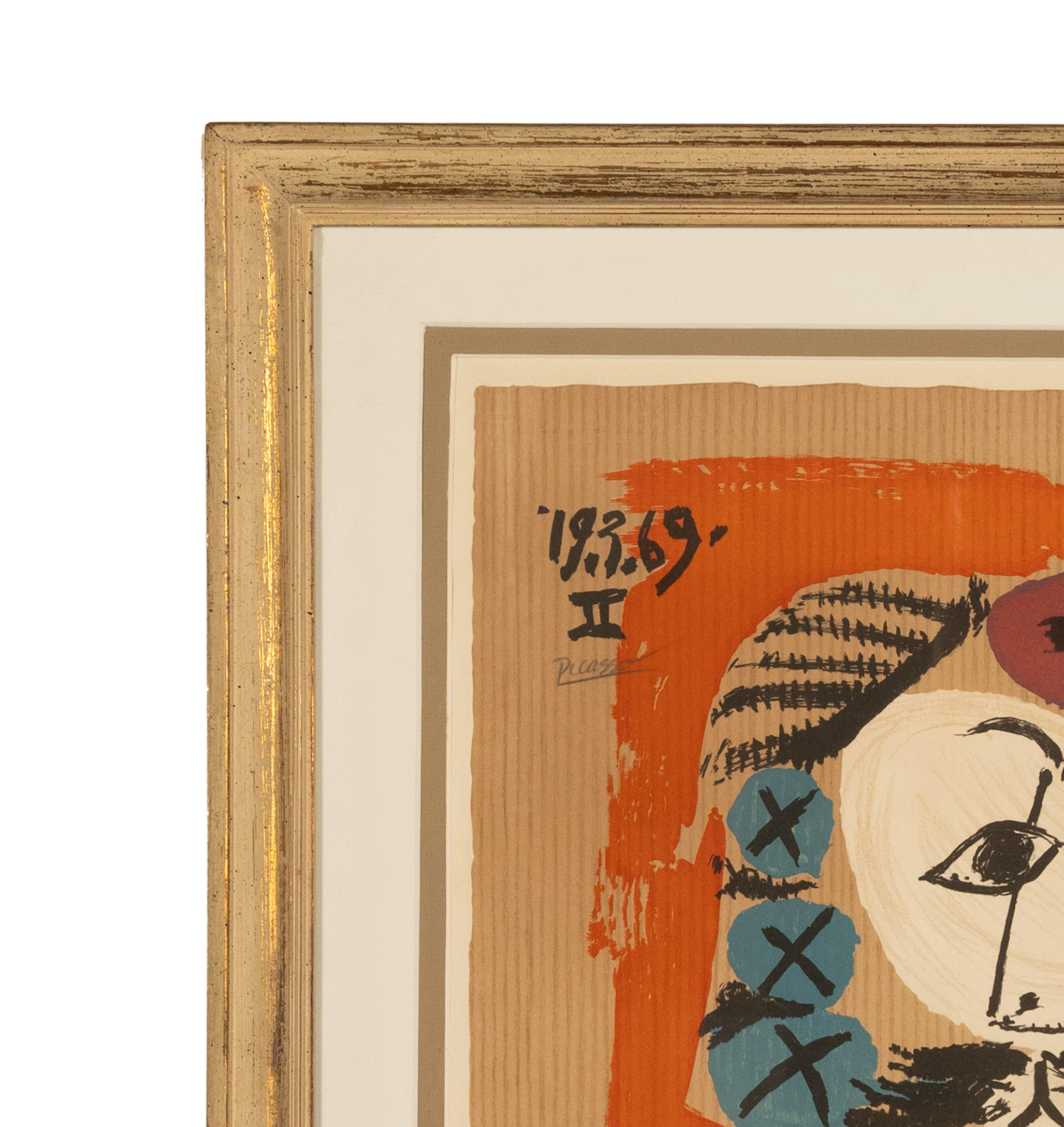 Ritratto immaginario cubista originale colorato firmato e numerato Marcel Salinas Lettera - Abstract Print Marrone di Pablo Picasso