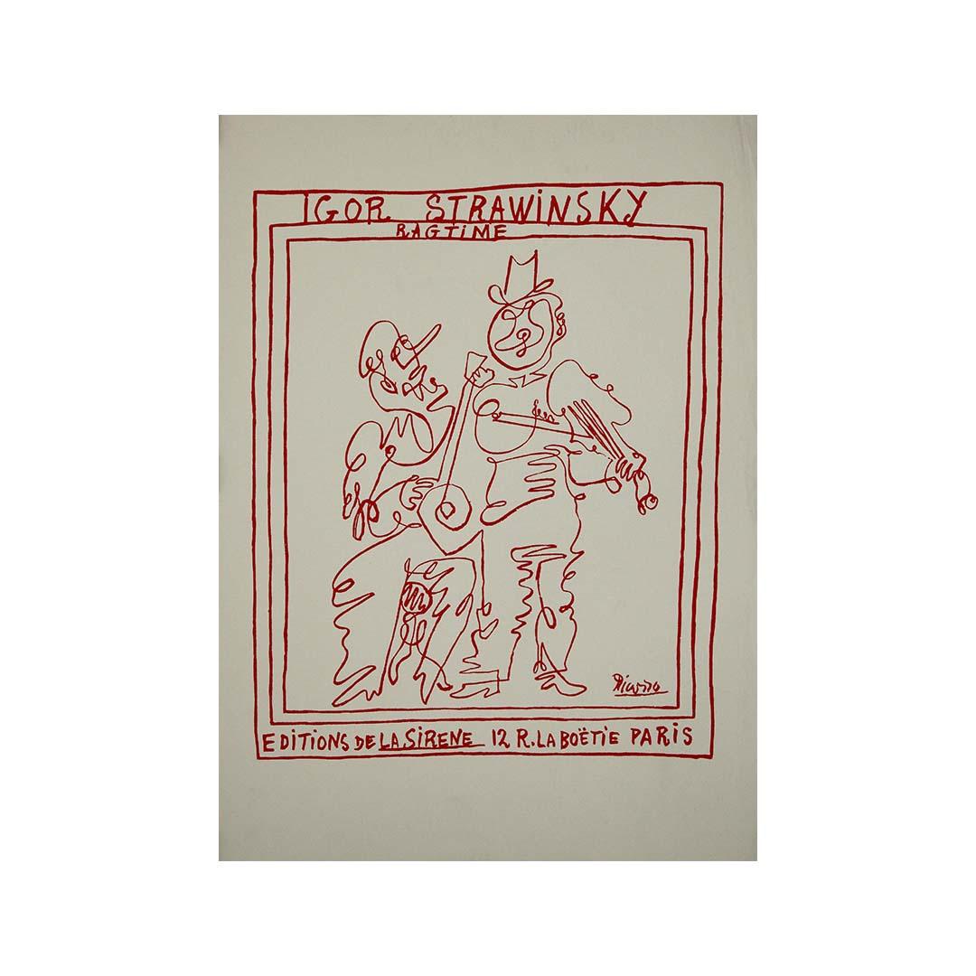 Original-Cover von Pablo Picasso für Igor Stravinskys „Ragtime“ 3