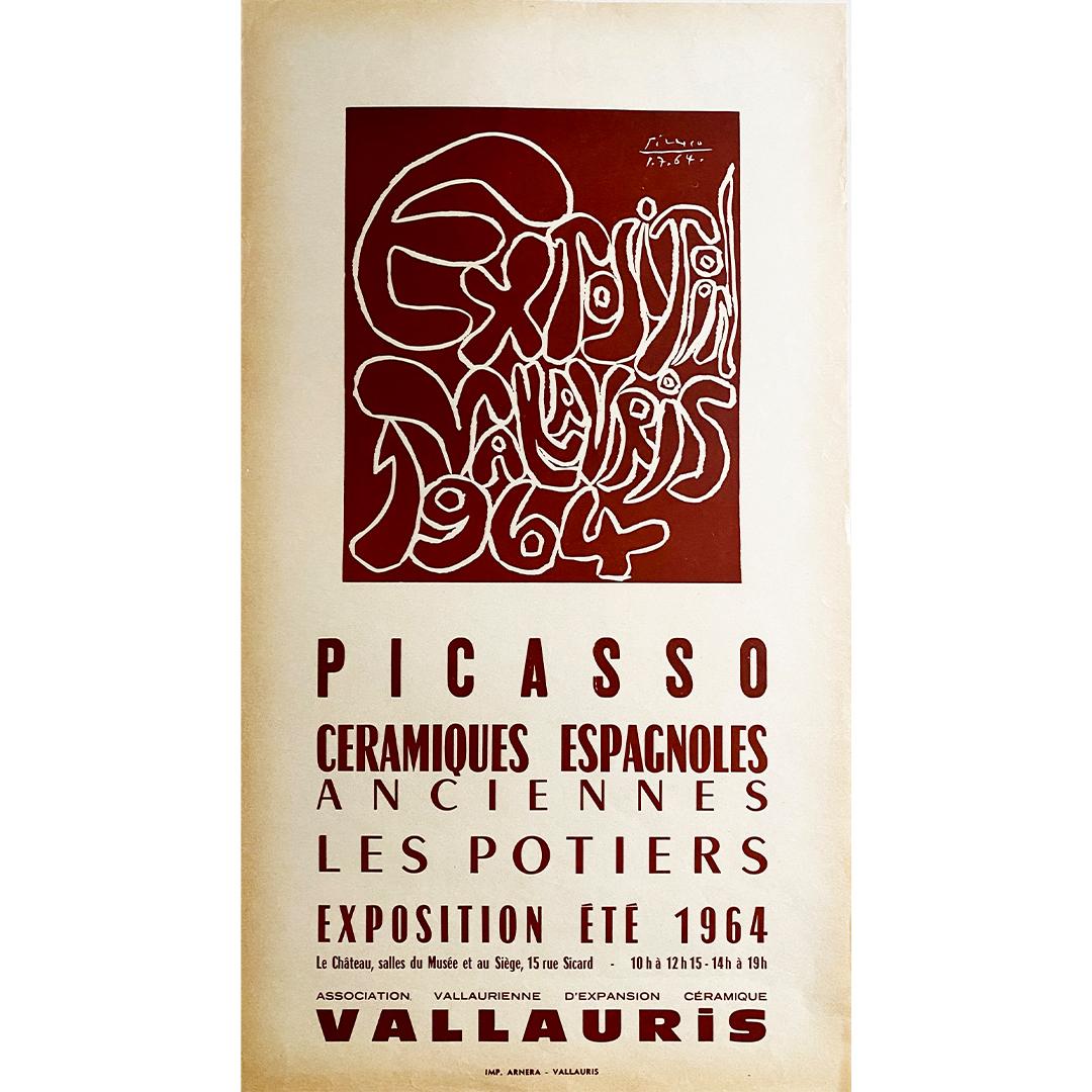 This beautiful exhibition poster made by Picasso was to promote his exhibition on Spanish ceramics, which took place in 1964 in Vallauris, in the south of France.

Pablo Ruiz Picasso, 🇪🇸 born in Malaga (Spain) on October 25, 1881 and died on April