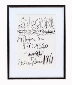 Vintage Original exhibition Poster - Pablo Picasso - 1961 - Salagaspar - Exhibition