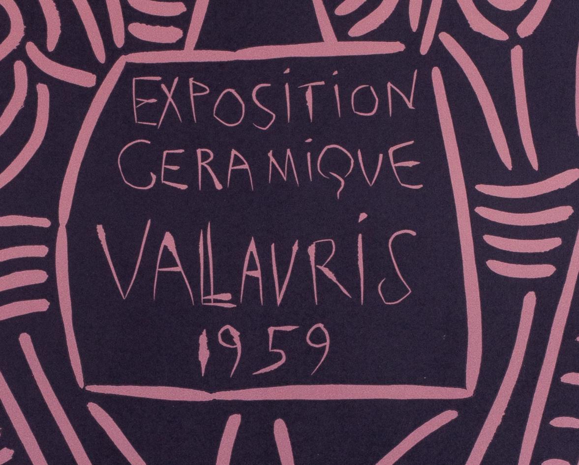 Original hand-signed Pablo Picasso linocut print for Ceramique Vallauris, 1959 1