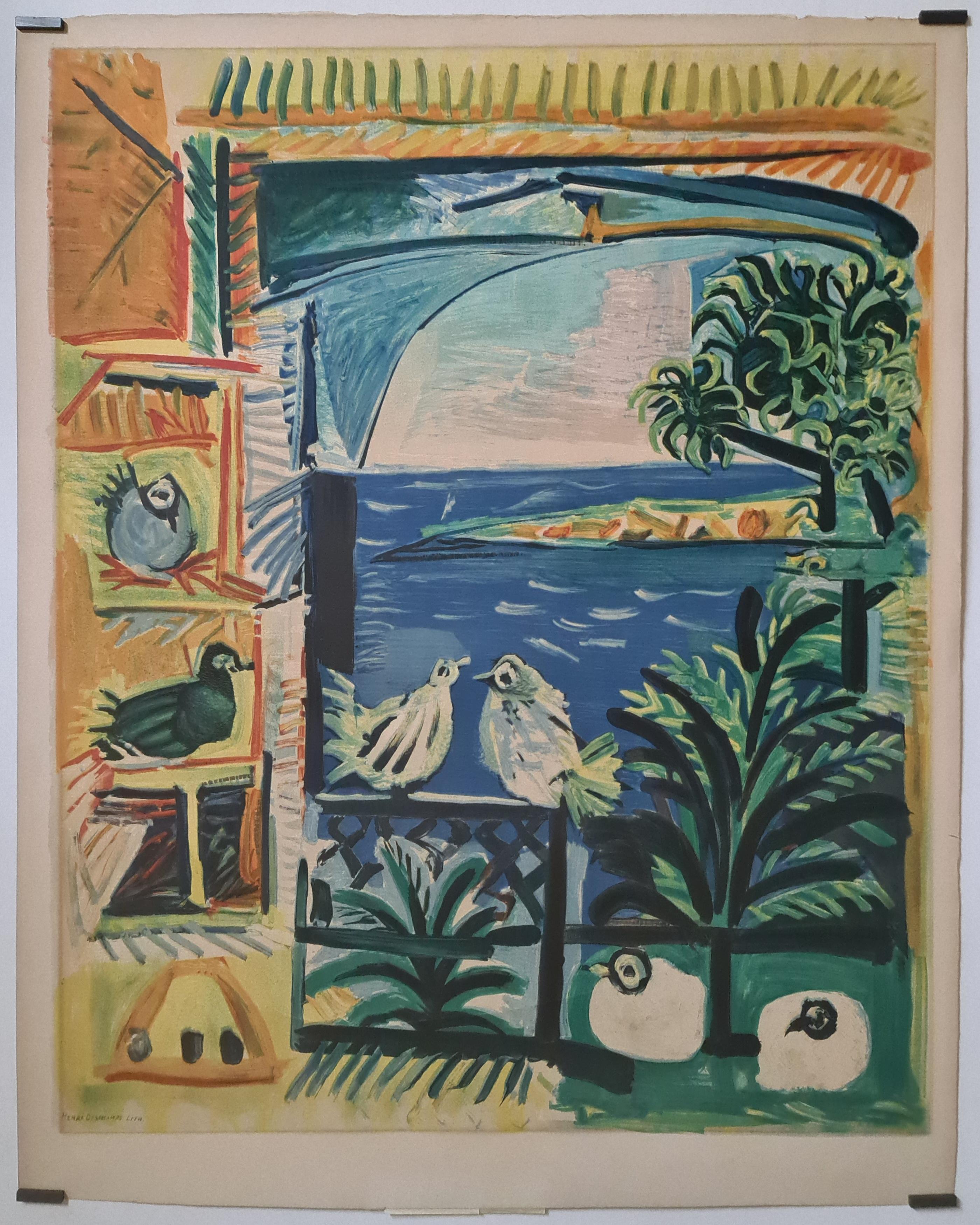 Beautiful lithograph by Picasso in 1962 in homage to Matisse for the Côte d'Azur and Cannes.

After Matisse's death in 1954, Picasso was deeply saddened. He moved his family to a large villa near Cannes, in the south of France, and painted a series