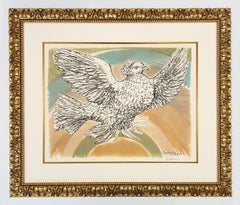 Original Pablo Picasso Lithograph, 1952, Le Colombe Volant (a l'Arc-en-Ciel)