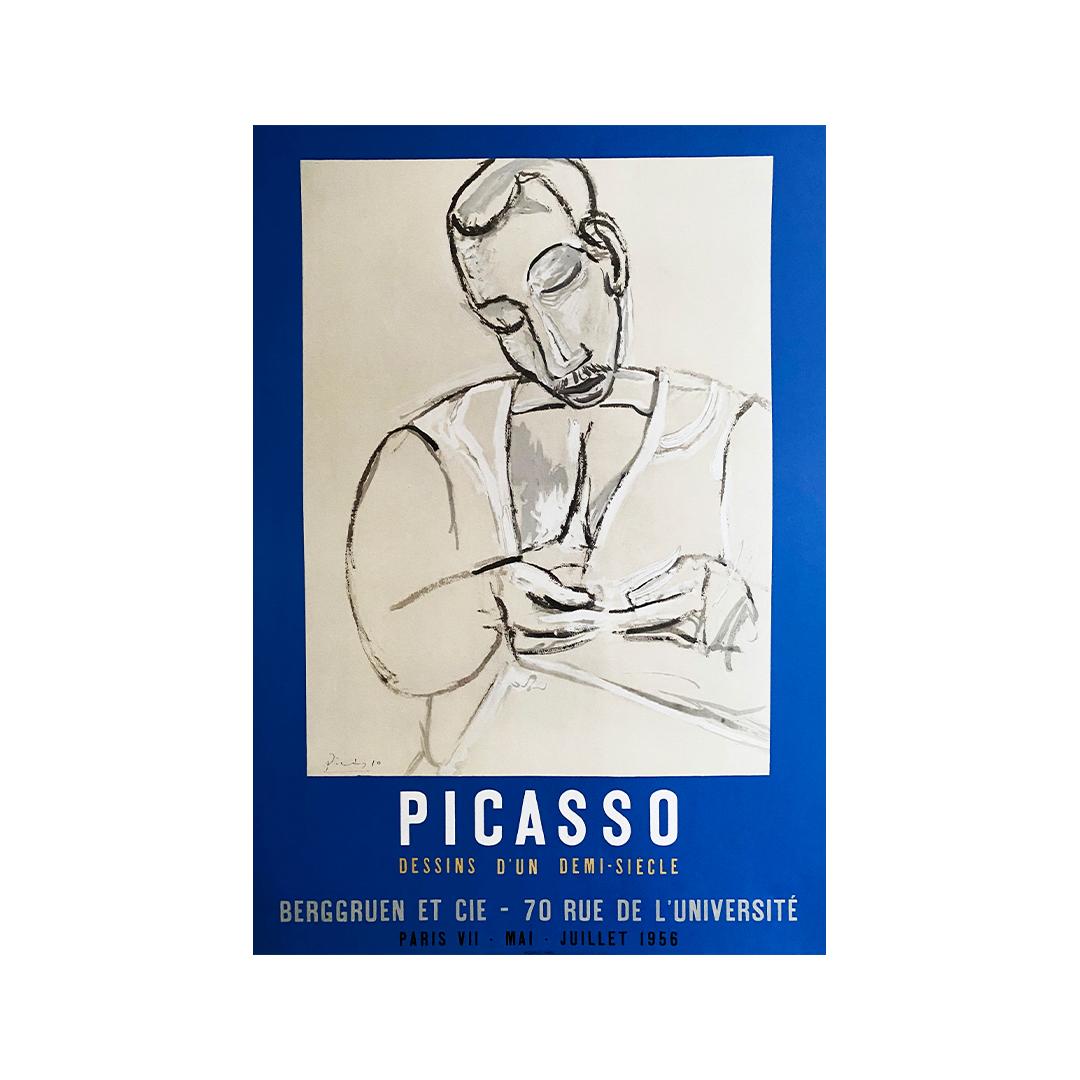 Original poster for the exhibition of Picasso's Drawings at Berggruen - Print by Pablo Picasso