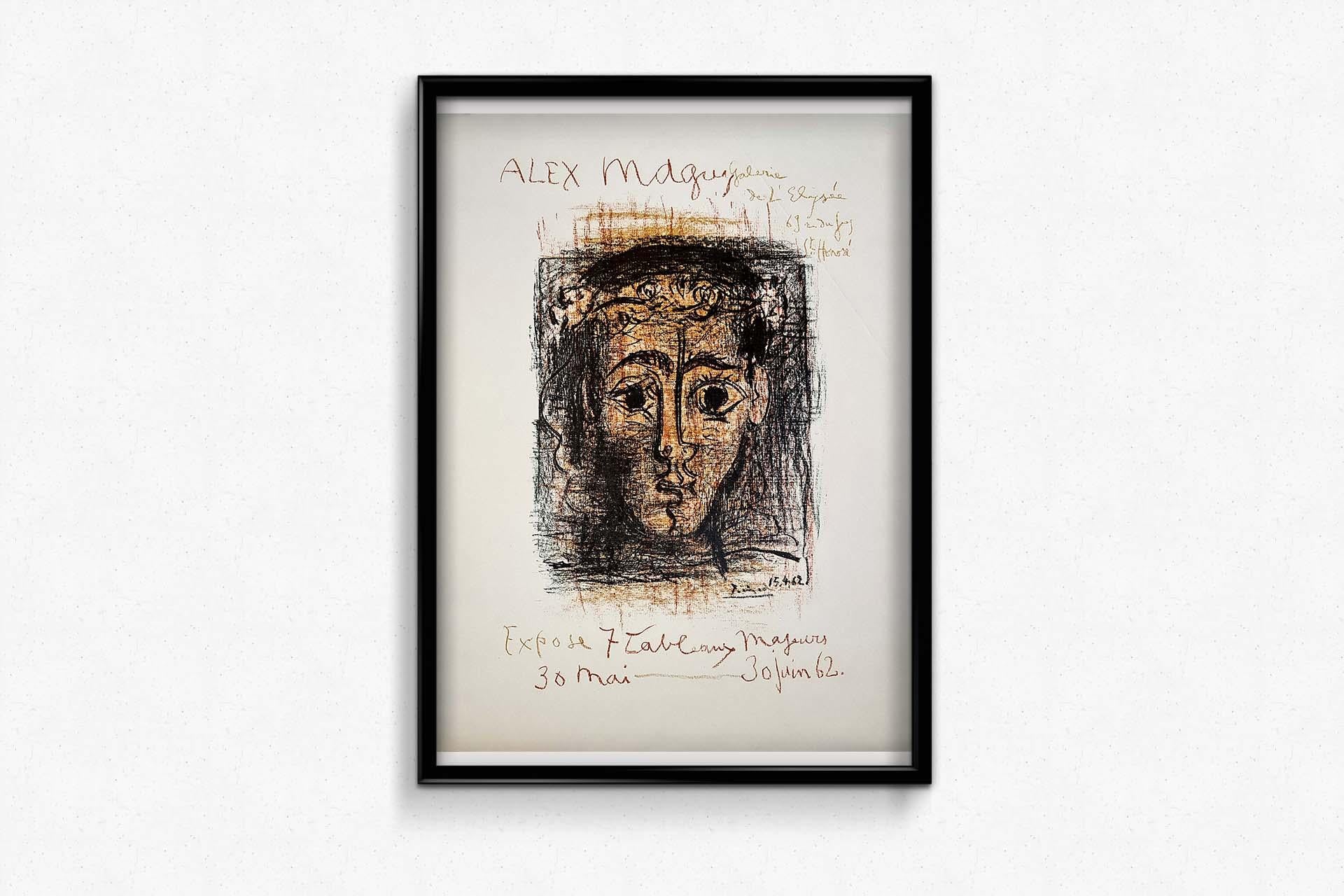 Cartel exposición Pablo Picasso en la Galería del Elíseo - Alex Maguy en venta 2