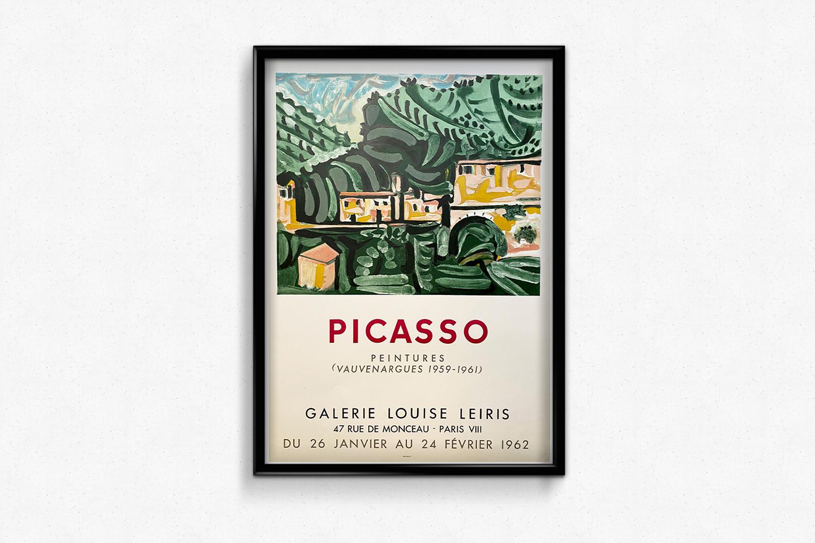 Poster was made for the Picasso exhibition at the Louise Leiri Gallery For Sale 2