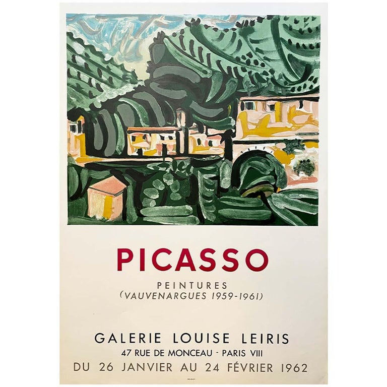 Pablo Picasso - Original poster was made for the exhibition at the Leiri Gallery For Sale at 1stDibs