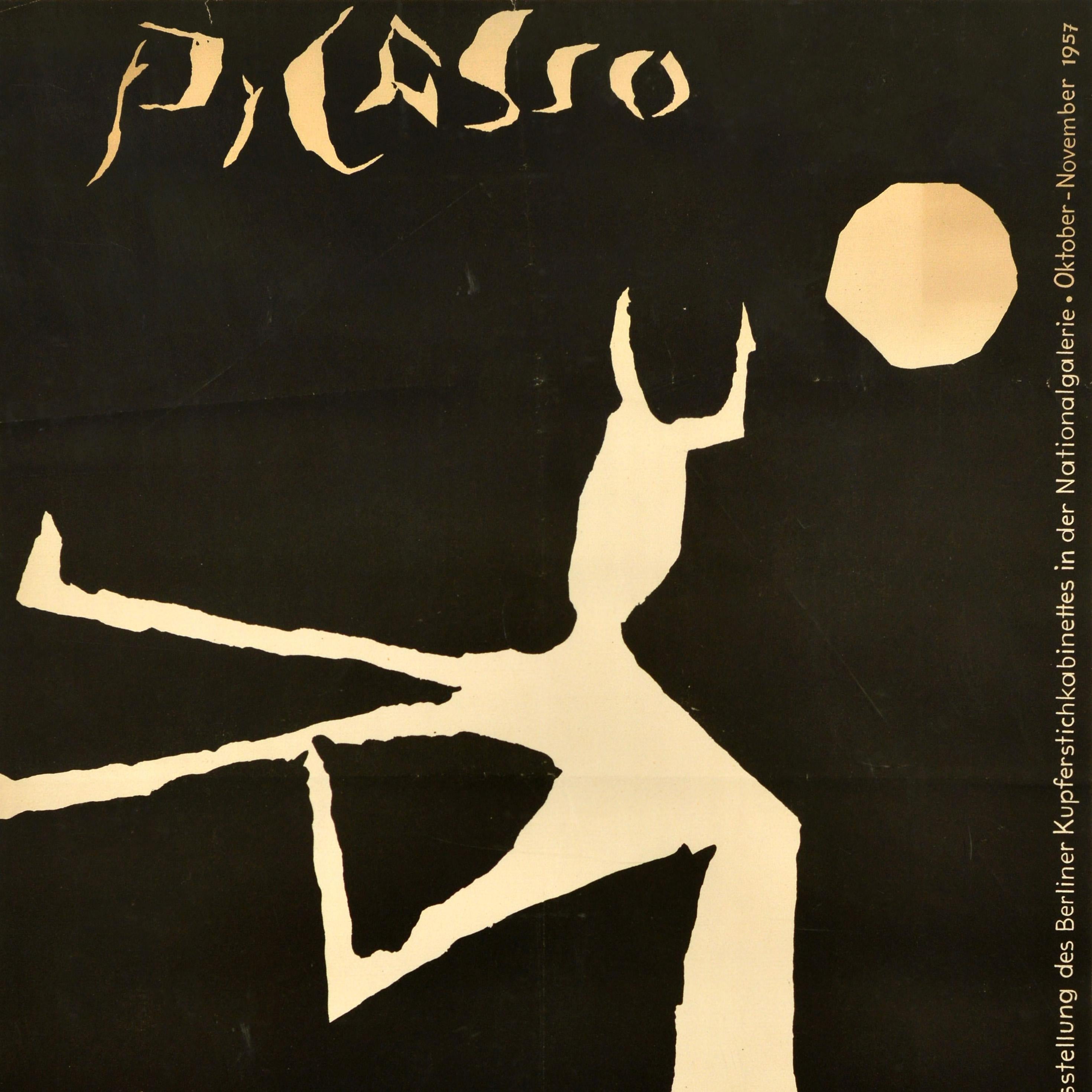Affiche d'exposition d'art vintage originale Pablo Picasso Berlin Kupferstichkabinett 2