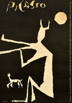 Original Retro Art Exhibition Poster Pablo Picasso Berlin Kupferstichkabinett