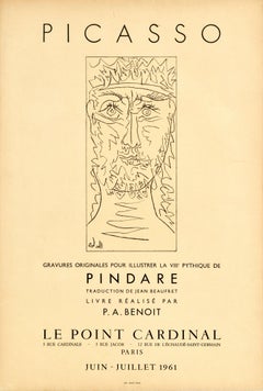 Original Vintage Art Exhibition Poster Pablo Picasso Pindare Engravings Cardinal