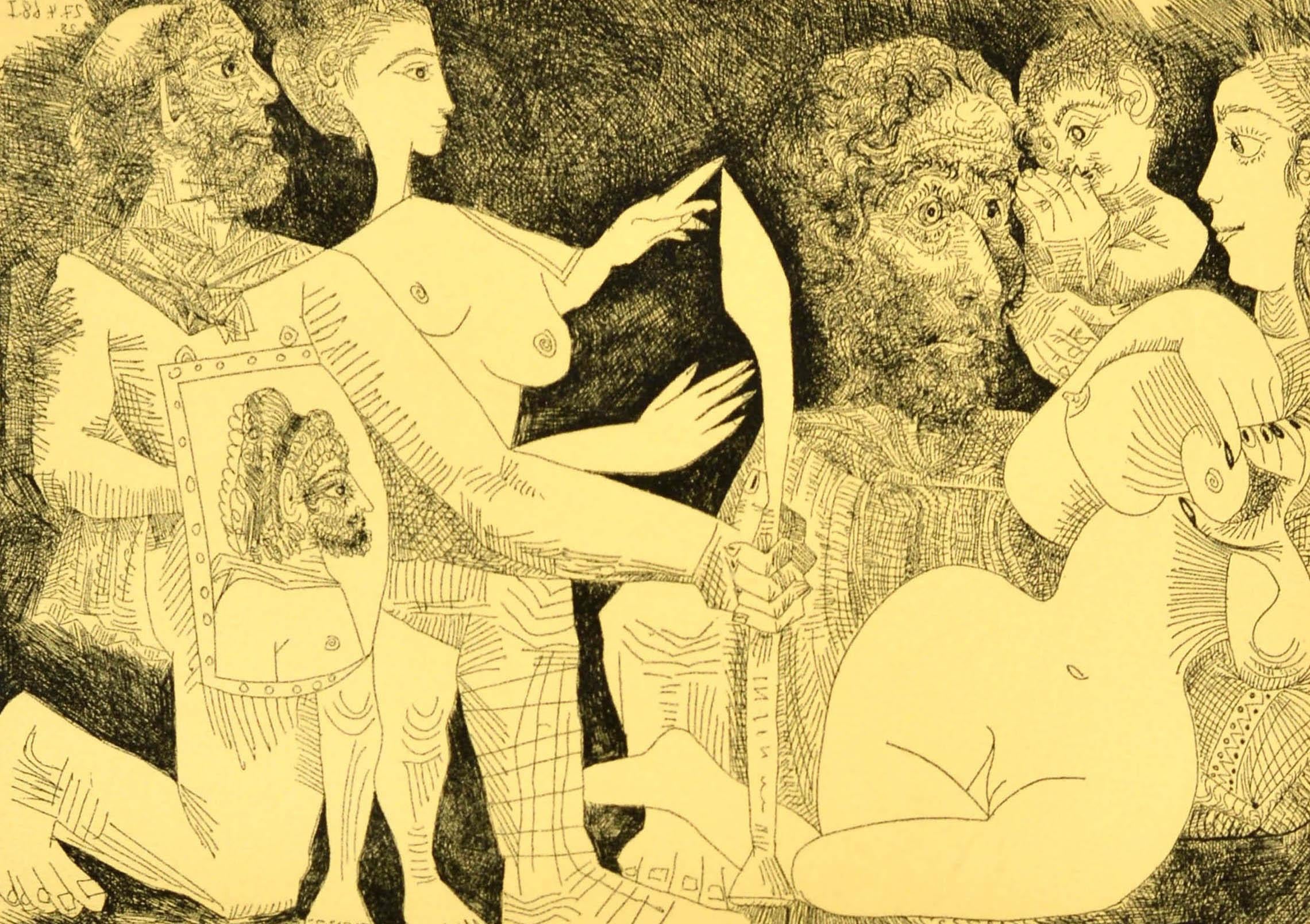 Affiche d'exposition d'art vintage d'origine Pablo Picasso, gravures récentes de Madoura en vente 1
