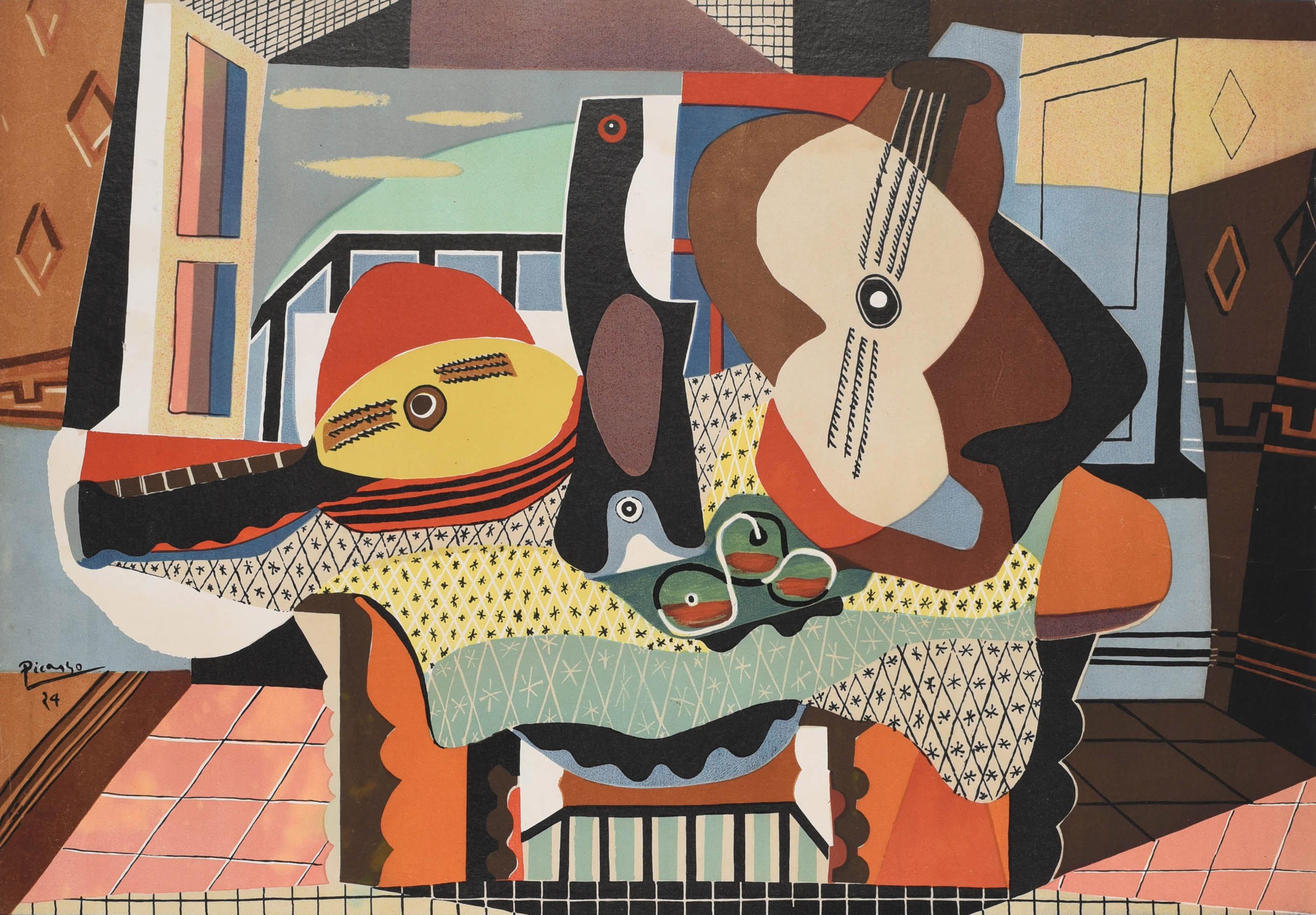 Original Vintage Art Poster Guggenheim New York Pablo Picasso Paris Exhibition For Sale 1