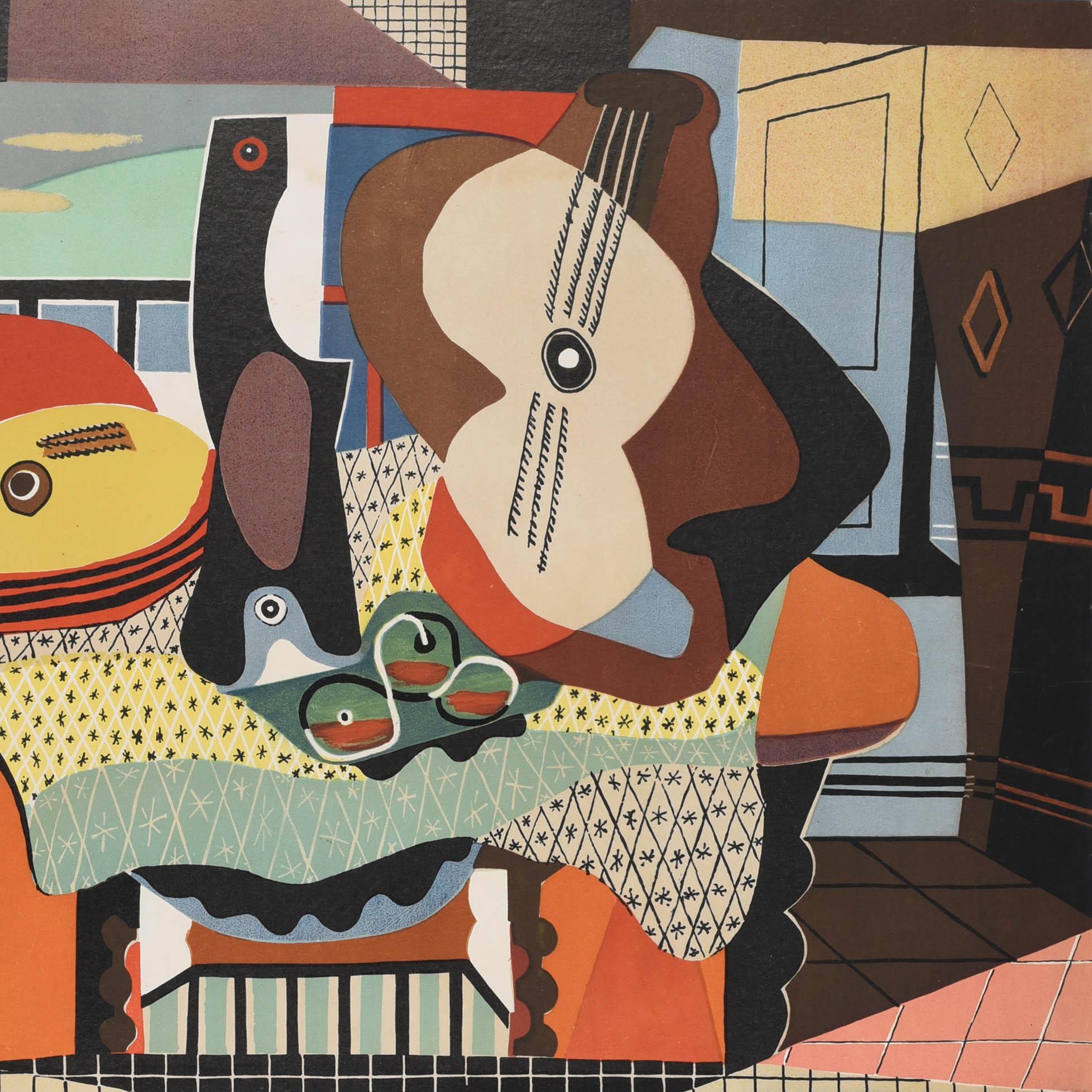 Original Vintage Art Poster Guggenheim New York Pablo Picasso Paris Exhibition For Sale 3