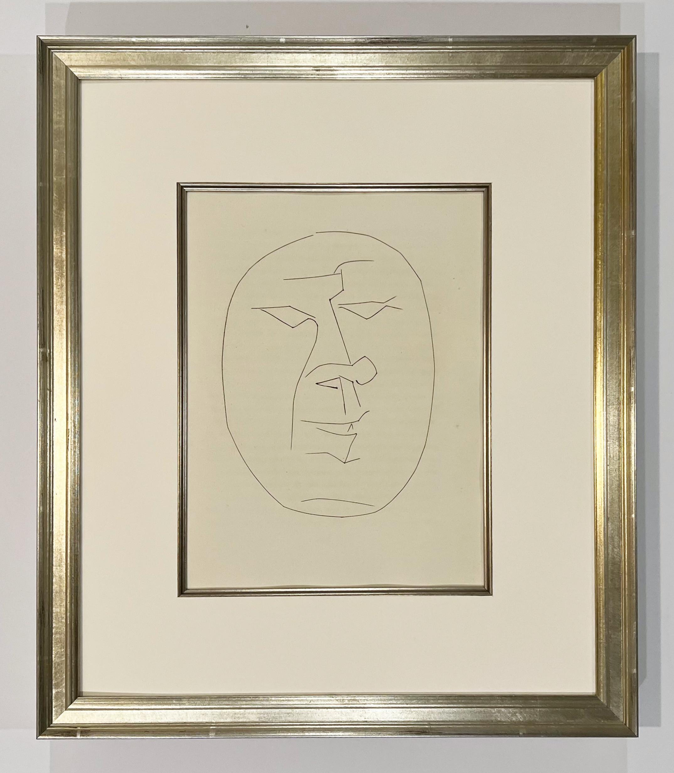 Ovaler Kopf eines Mannes, der nach links blickt (Teller XXIV), von Carmen – Print von Pablo Picasso