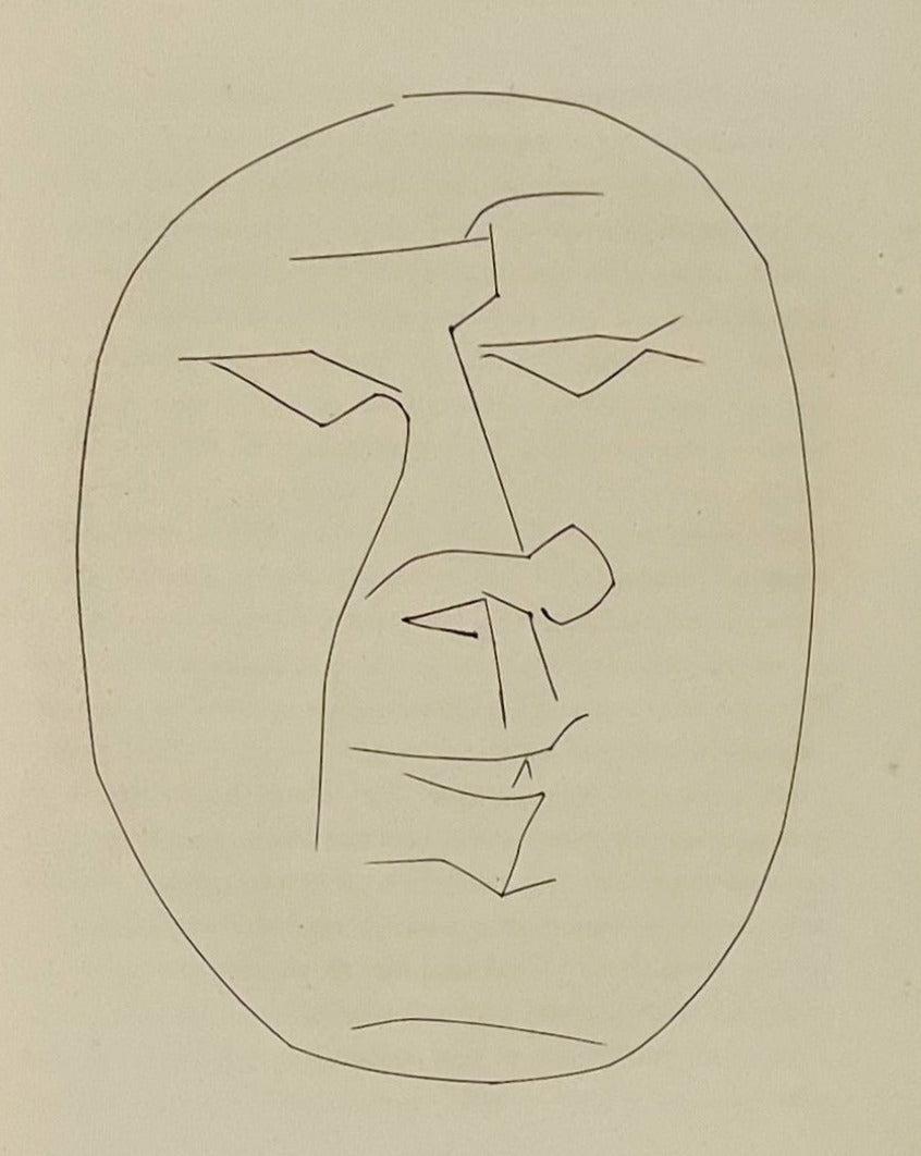 Pablo Picasso Portrait Print - Oval Head of a Man Looking Left (Plate XXIV), from Carmen