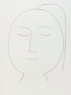 Ovaler Kopf einer Frau mit Haar (Teller XIX), von Carmen
