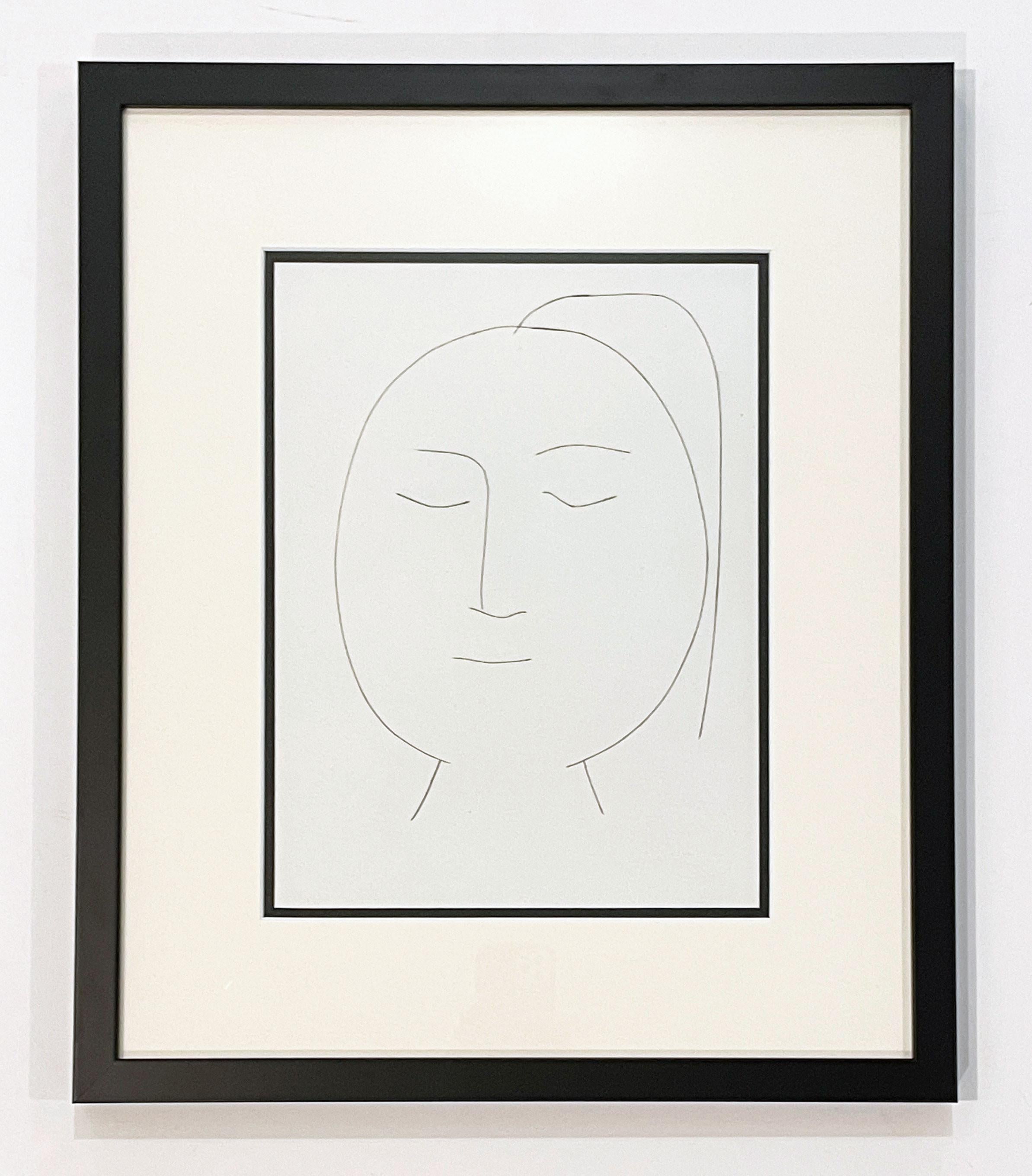 Ovaler Kopf einer Frau mit Haar (Teller XIX), von Carmen – Print von Pablo Picasso