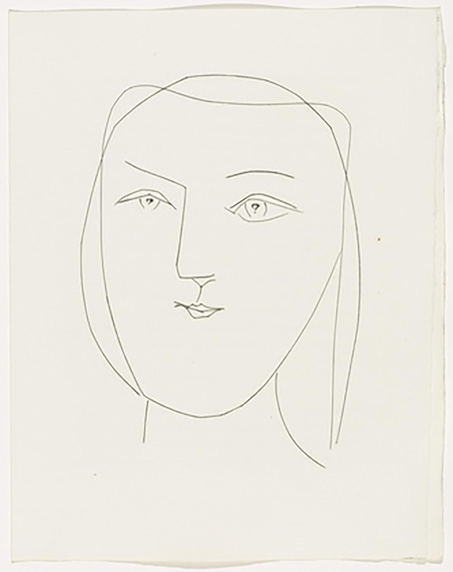 Oval Head of a Woman with Piercing Eyes (Plate XXI) - Print by Pablo Picasso