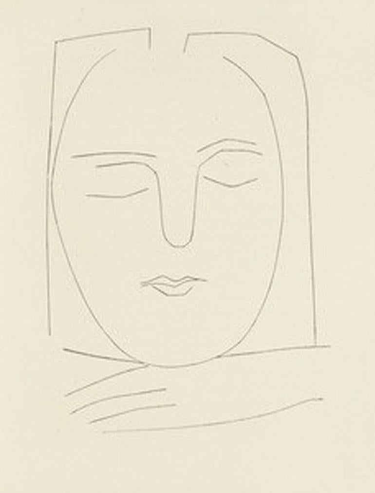 Oval Head of a Woman with Square Hair (Plate XX) - Print by Pablo Picasso