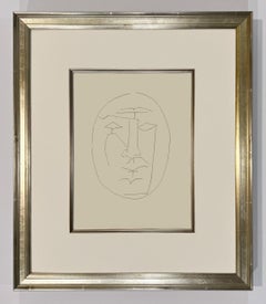 Pablo Picasso Etching, 1949, Carmen XXIII, Oval Head of Man Looking Straight