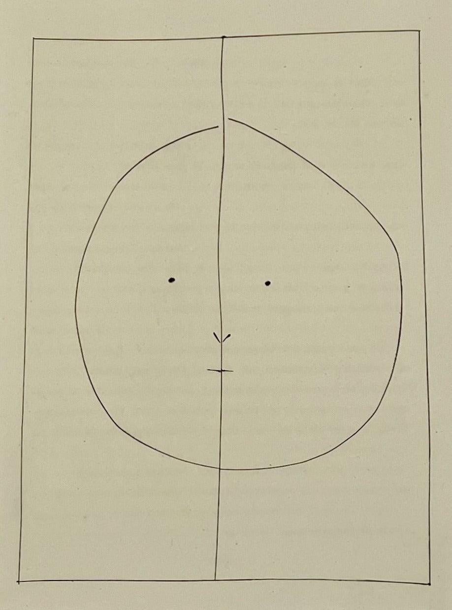 Pablo Picasso Print – Ovaler Kopf mit Dividing Line (Teller XXIX), von Carmen