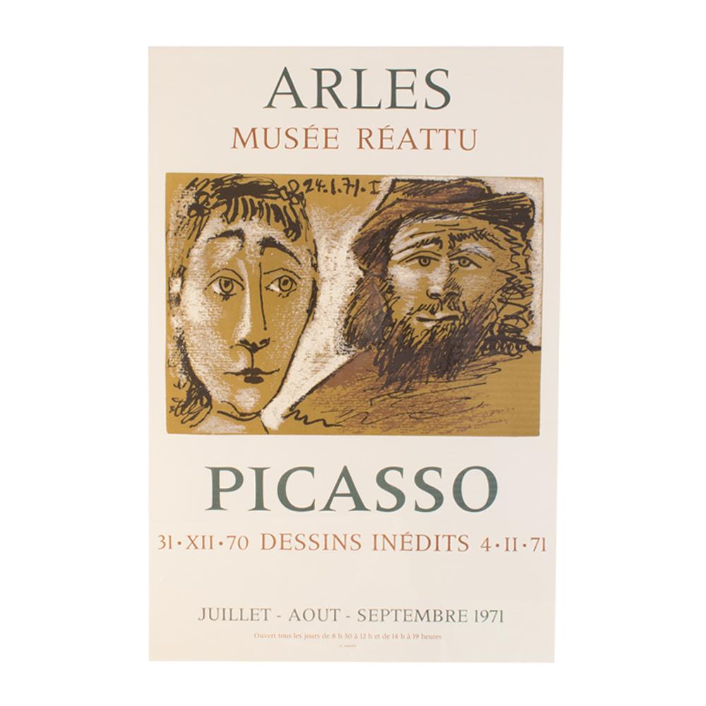 Pablo Picasso (1881 - 1973), Arles Musée Réattu' (Poster for the Exhibition), circa 1971. This poster advertises a exhibition of Pablo Picasso's works presented at the Reattu Museum in Arles. The show displayed unpublished artworks that had been