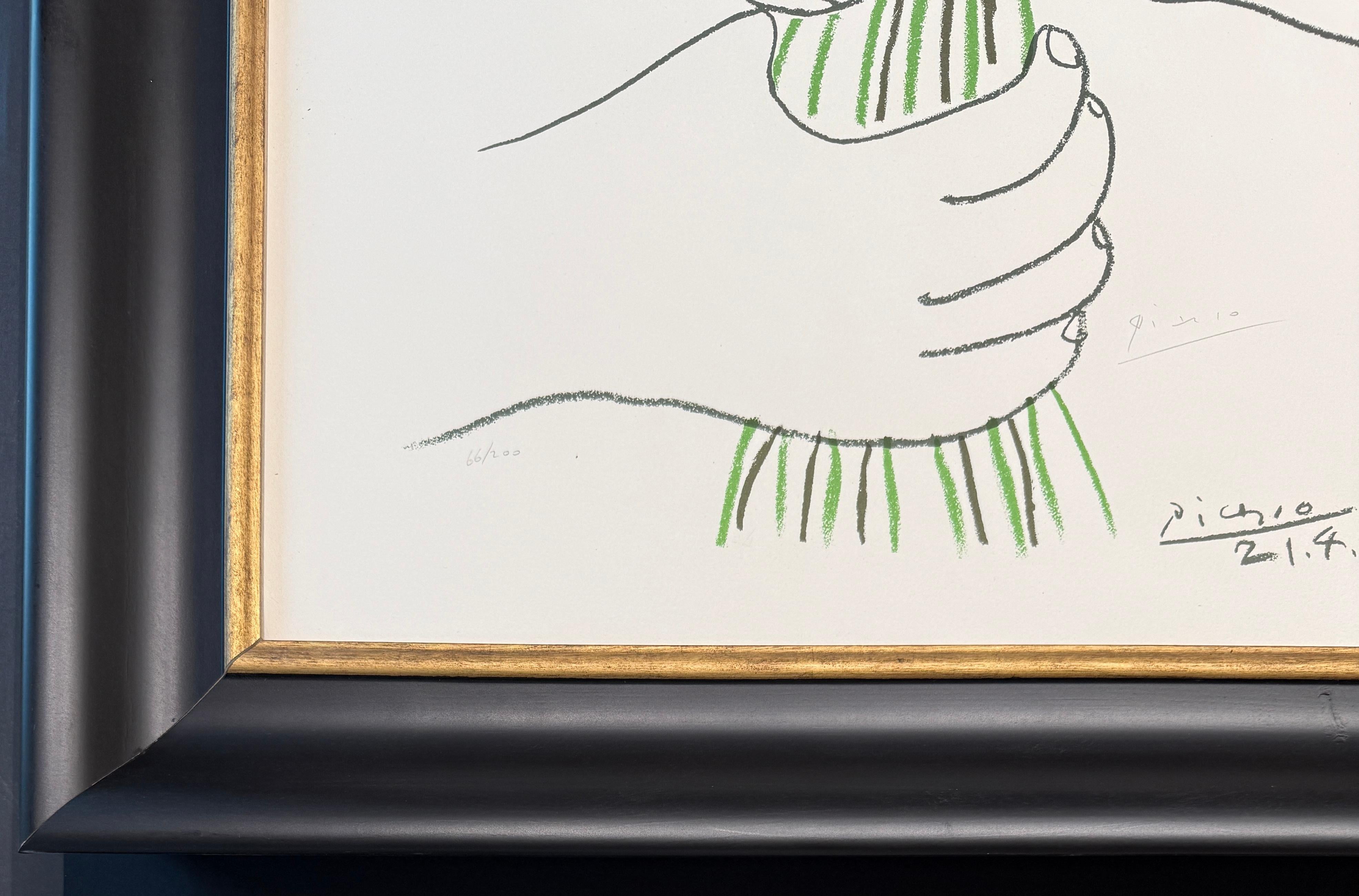 Pablo Picasso (1881 - 1973) - Bouquet de Fleurs-Color lithograph on Arches paper For Sale 4