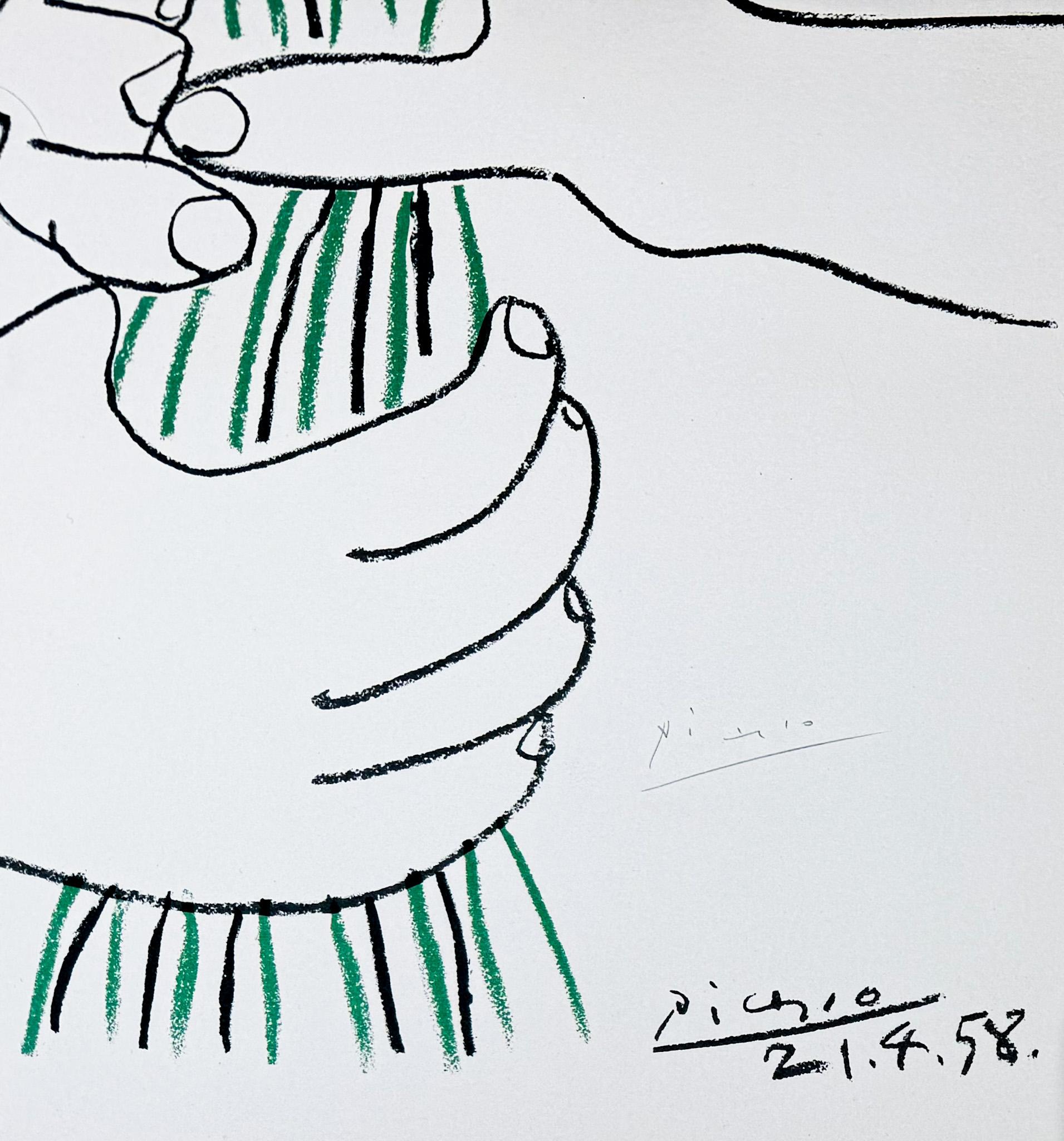 Pablo Picasso (1881 - 1973) - Bouquet de Fleurs-Color lithograph on Arches paper en vente 4