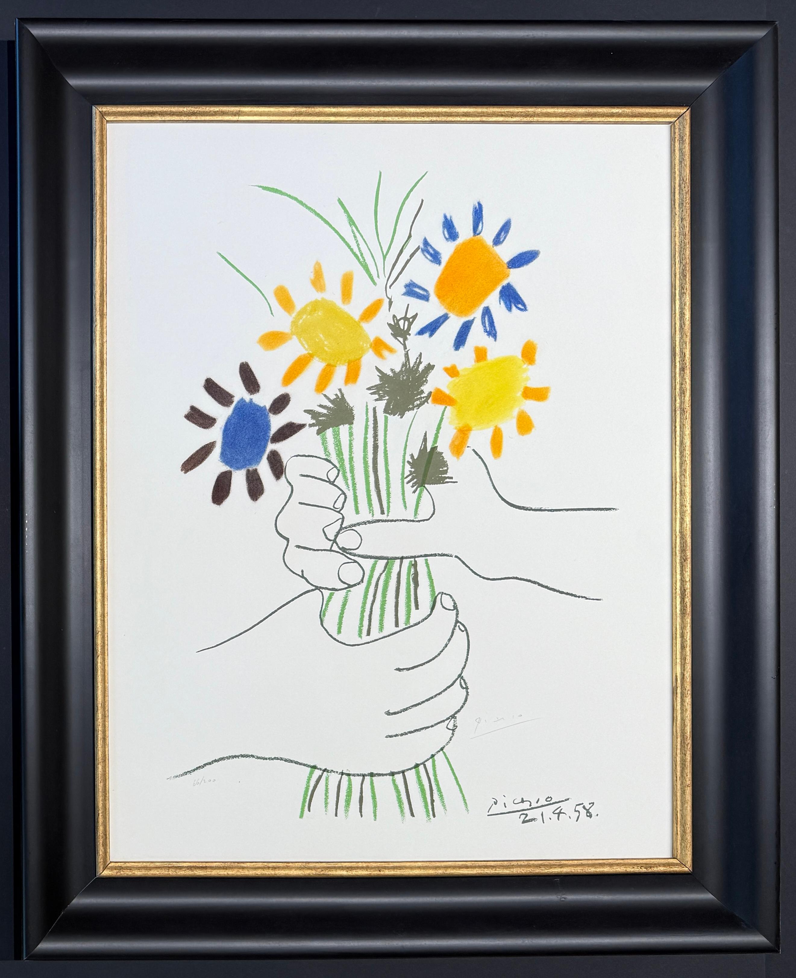 color lithograph on Arches paper, Edited in 1958
Limited edition of 200 copies
Current copy numbered: 66/200 on the lower left corner
signed in pencil by artist in lower right corner
paper size: 65 x 50 cm
framed size: 80 x 65 cm

very good