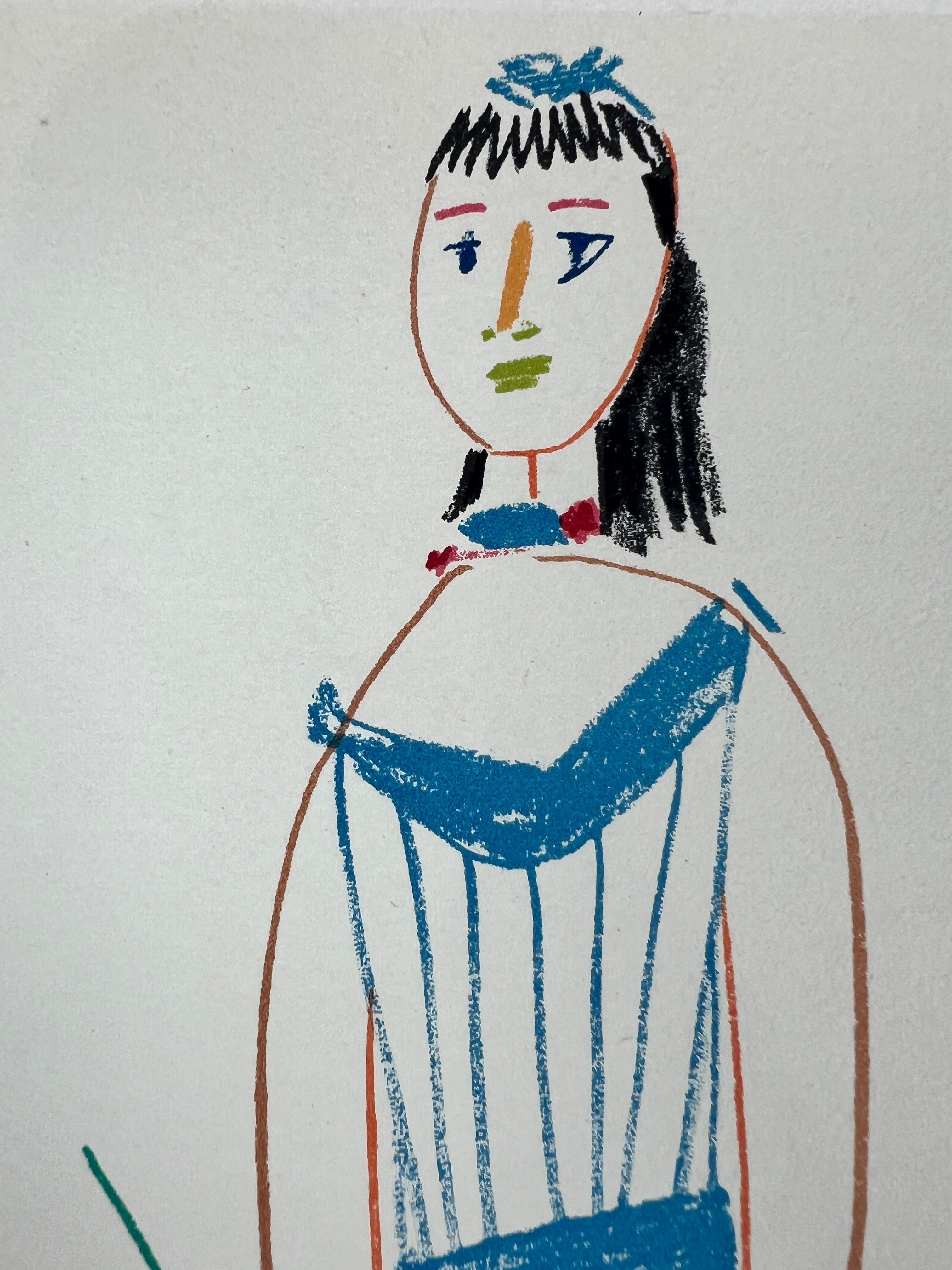 Pablo Picasso ( 1881 – 1973 ) – Clown and Acrobat – hand-signed Lithograph -1954 2