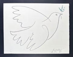 Pablo Picasso (1881 - 1973) -  colombe  - Color lithograph on Arches paper