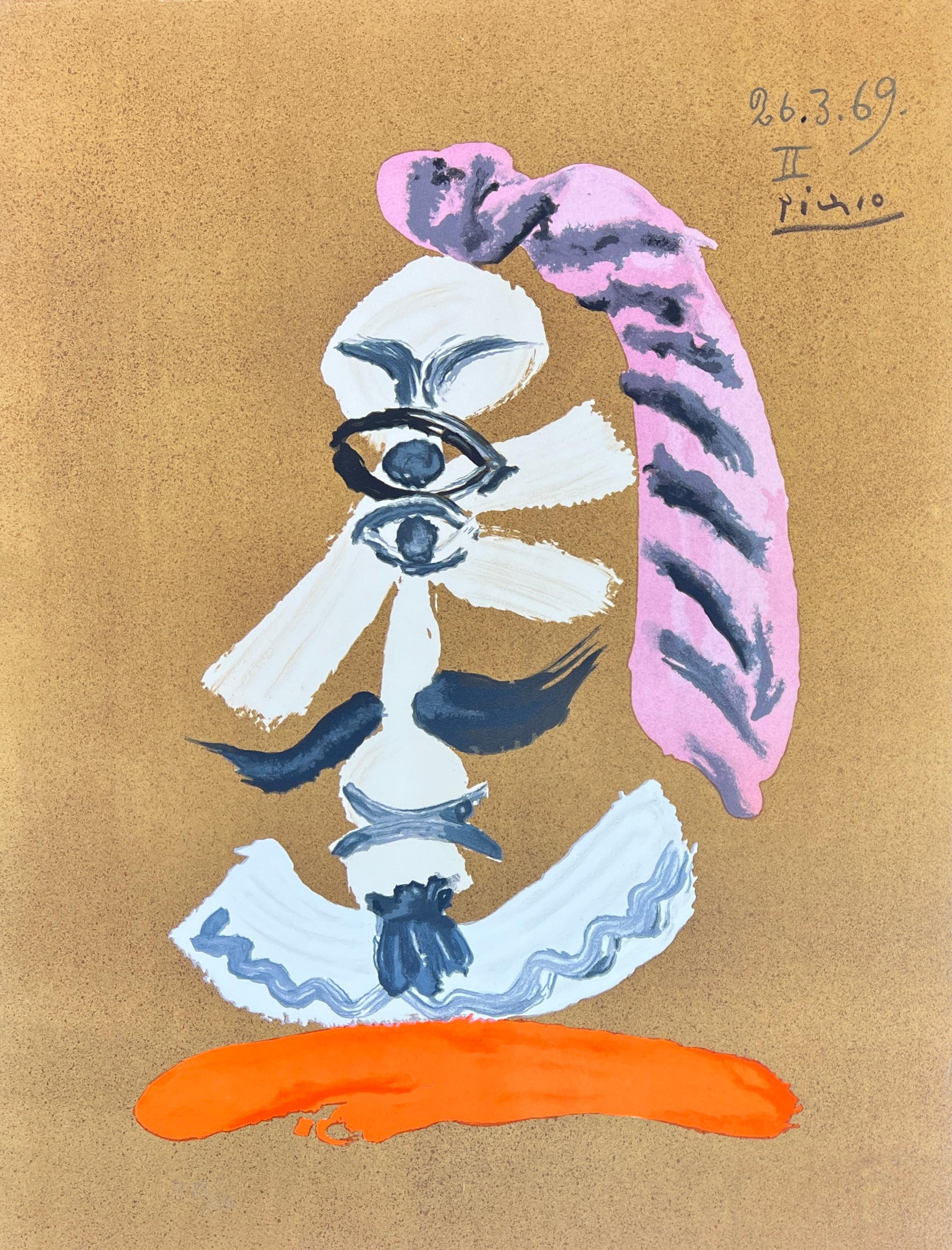 Color lithograph from the serie ‘Portraits Imaginaries’.
Published by Georges Salinas in 1970.
Edition: 250 for France (F) and 250 for America (A)
Signed in the stone, numbered (F 87/250) in pencil lower left.

Paper size: 65 x 50 cm
Very good