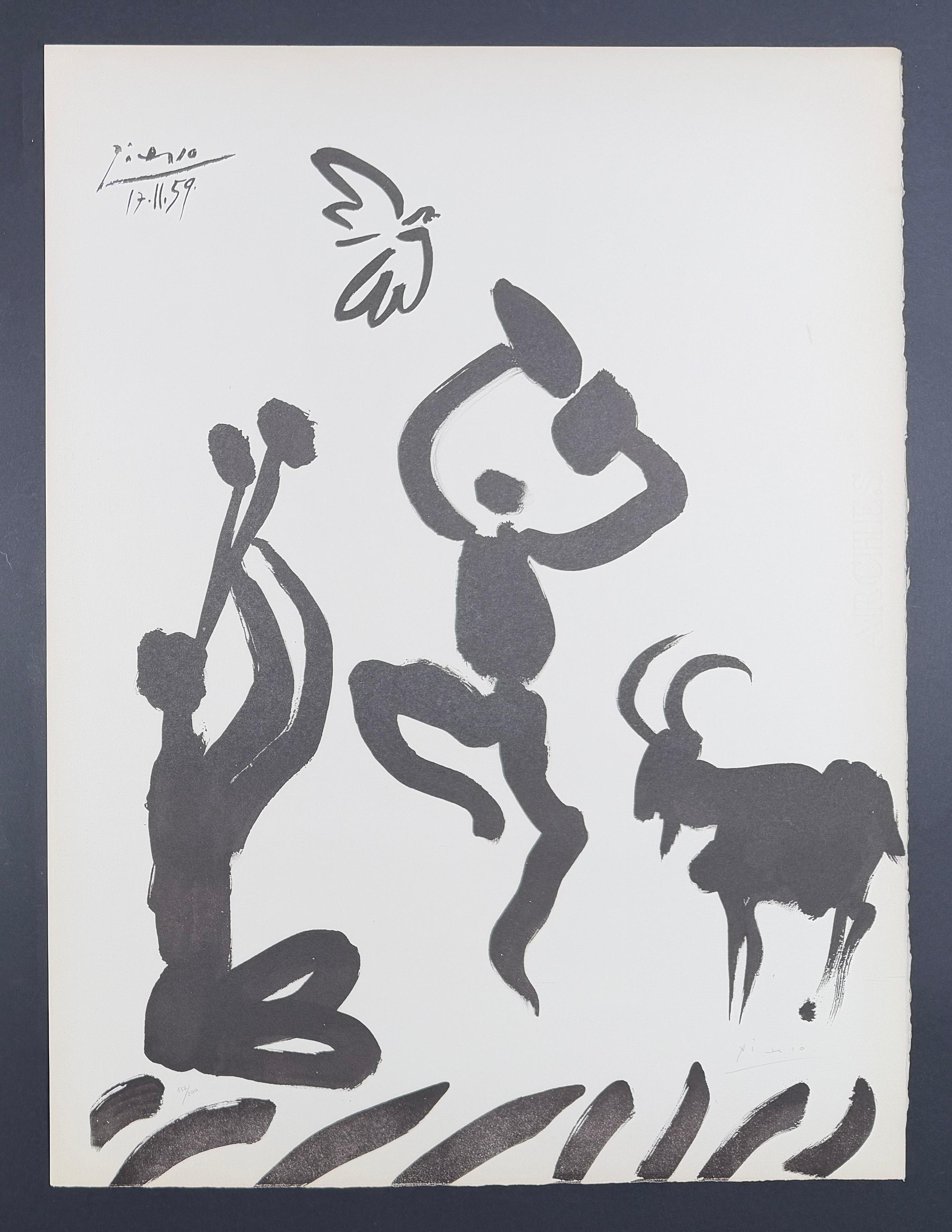 Pablo Picasso (1881–1973) - Danseur et musicien - Lithograph on Arches paper For Sale 1