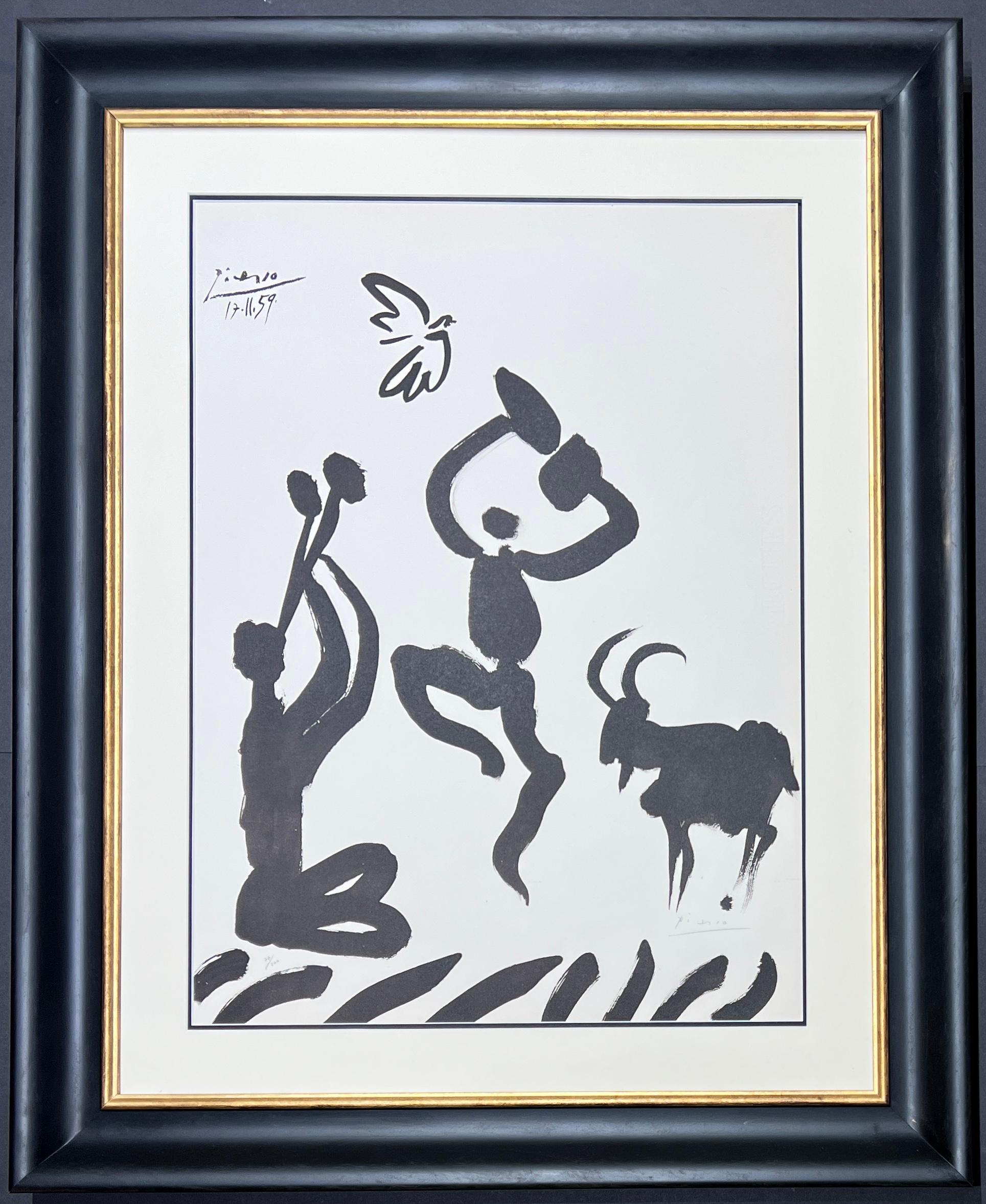 litografía sobre papel Arches, editado en 1959
Edición limitada de 200 ejemplares
firmado a lápiz por el artista en la esquina inferior derecha y numerado 77/200 en la esquina inferior izquierda
tamaño del papel: 70 x 53 cm
tamaño enmarcado: 96 x 78