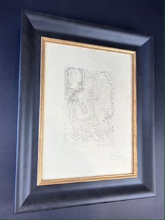 Pablo Picasso ( 1881 – 1973 ) – Deux modèles vêtus – hand-signed etching – 1933