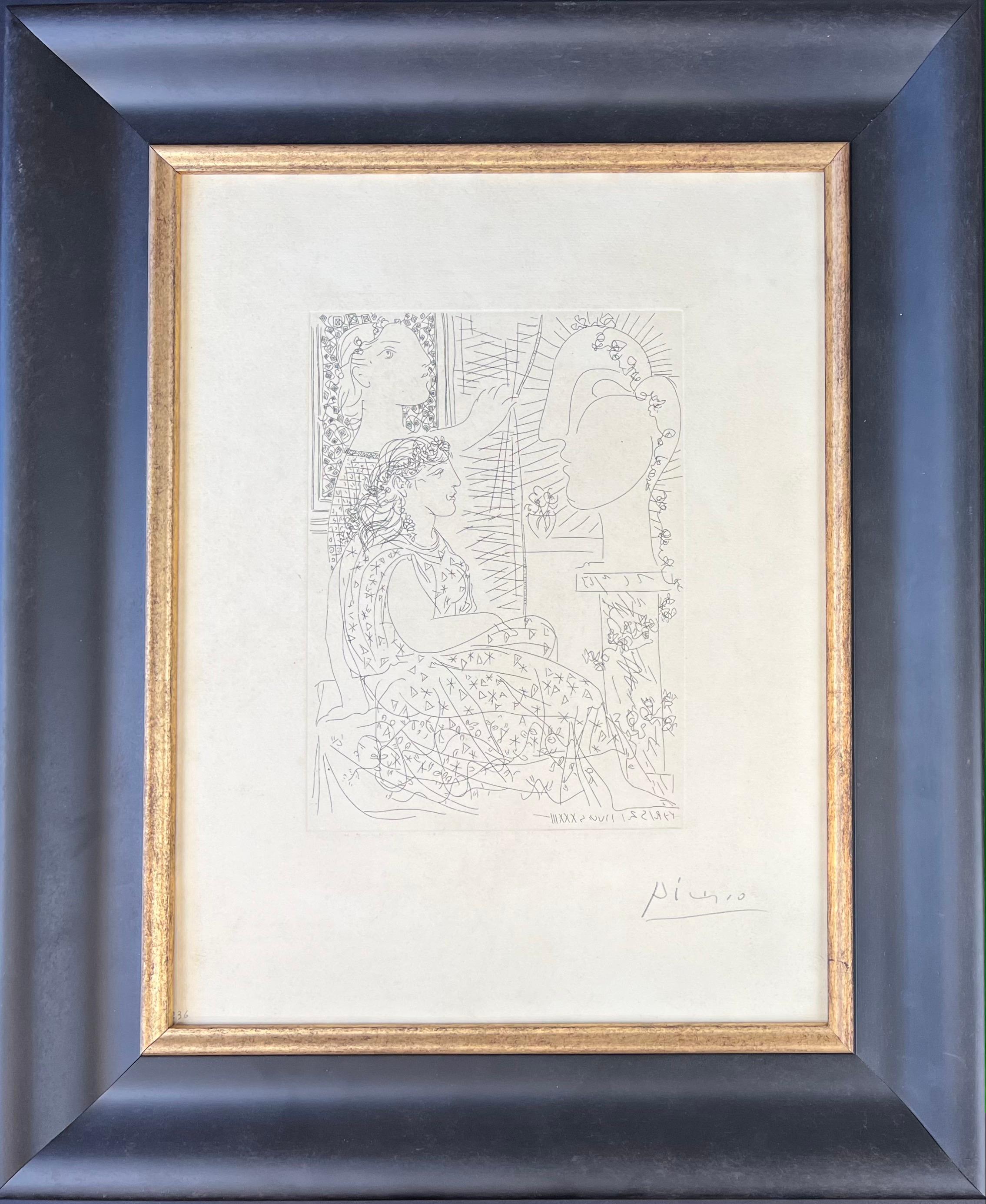 etching on Montaval paper, edited in 1933
Limited edition of 250 copies 
signed in pencil by artist in lower right corner
paper size: : 44,5 x 34 cm
framed size: 59 x 49 cm
important wood frame included
very good conditions, slight paper