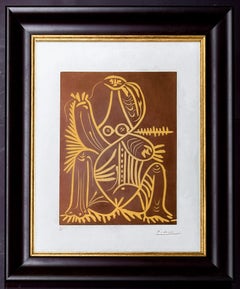 Pablo Picasso (1881-1973) - Mujer en pijama de playa. II - Linograbado